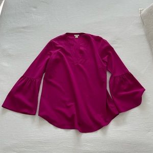 J. Crew - bell sleeve - magenta - size XS